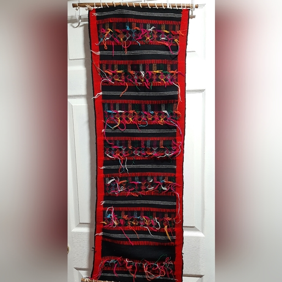 Bright Multi Color Hand Woven Wall Hanging Tapestry 44 1/2" x 14 1/2" - Picture 4 of 4